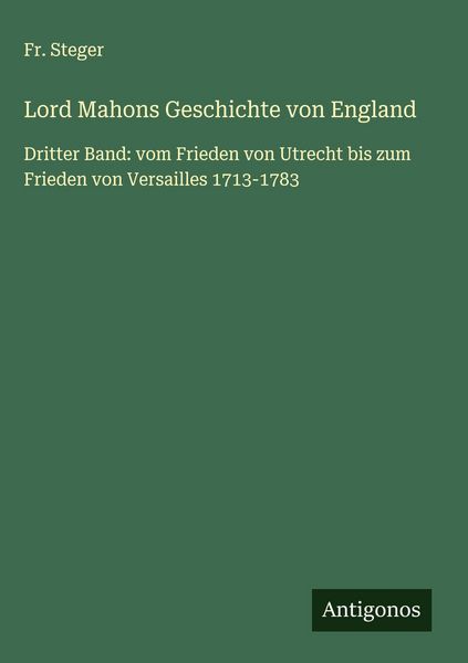 Produktbild: Lord Mahons Geschichte von England