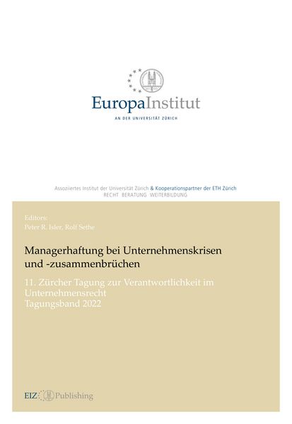 Produktbild: Managerhaftung bei Unternehmenskrisen und -zusammenbr&uuml;chen