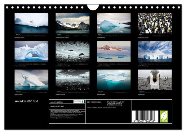 Produktbild: Antarktis 68&deg; S&uuml;d (Wandkalender 2026 DIN A4 quer), CALVENDO Monatskalender