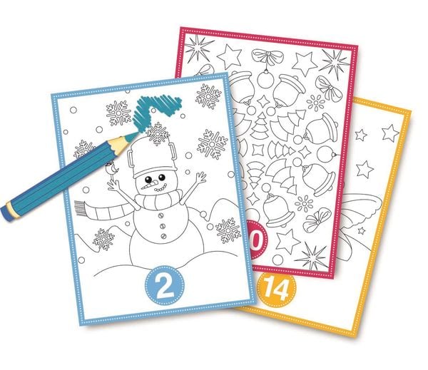 Produktbild: TR&Ouml;TSCH &ndash; Adventskalender mit 24 Ausmalbildern | Weihnachtskalender mit 24 sch&ouml;nen Winter- & Weihnachtsmotiven zum Ausmalen