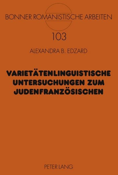 Produktbild: Variet&auml;tenlinguistische Untersuchungen zum Judenfranz&ouml;sischen
