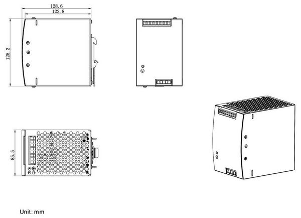 Produktbild: TRU COMPONENTS TC-13864576 Hutschienen-Netzteil (DIN-Rail) 48 V/DC 10 A 480 W Anzahl Ausg&auml;nge:1 x Inhalt 1 St.