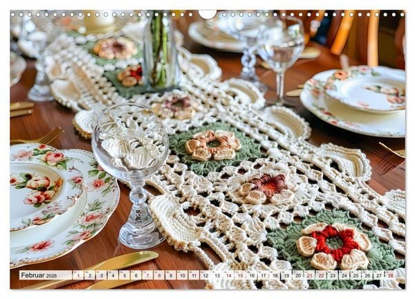 Produktbild: Granny Square Kunst - Ein Jahr voller kreativer H&auml;kelideen (Wandkalender 2026 DIN A3 quer), CALVENDO Monatskalender