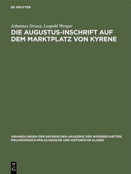Produktbild: Die Augustus-Inschrift auf dem Marktplatz von Kyrene