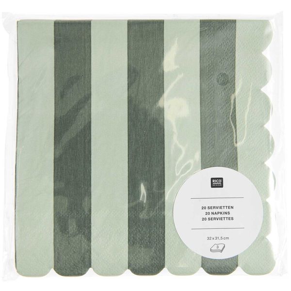 Produktbild: Servietten Streifen, Gr&uuml;n, MIX