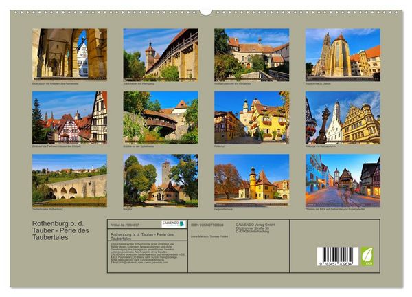 Produktbild: Rothenburg o. d. Tauber - Perle des Taubertales (hochwertiger Premium Wandkalender 2026 DIN A2 quer), Kunstdruck in Hochglanz