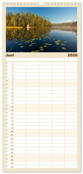 Produktbild: Familienplaner 2026 - Wildes Finnland mit 5 Spalten (Wandkalender, 21 x 45 cm) CALVENDO