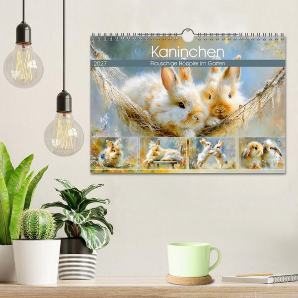 Produktbild: Kaninchen. Flauschige Hoppler im Garten (Wandkalender 2027 DIN A4 quer), CALVENDO Monatskalender