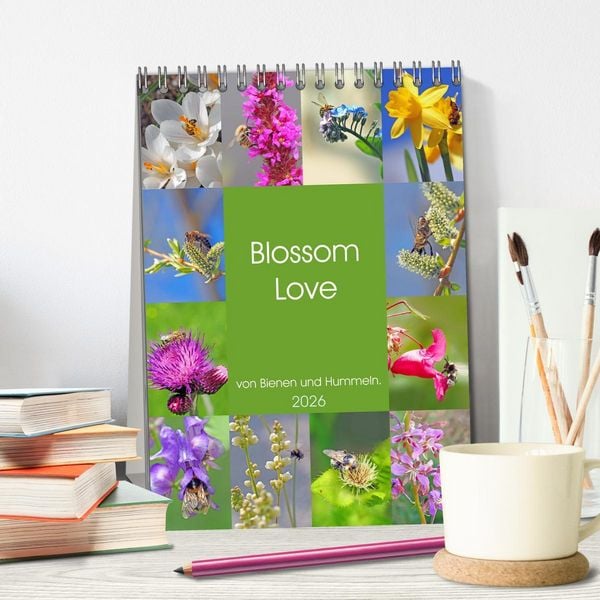 Produktbild: Blossom Love, von Bienen und Hummeln (Tischkalender 2026 DIN A5 hoch), CALVENDO Monatskalender