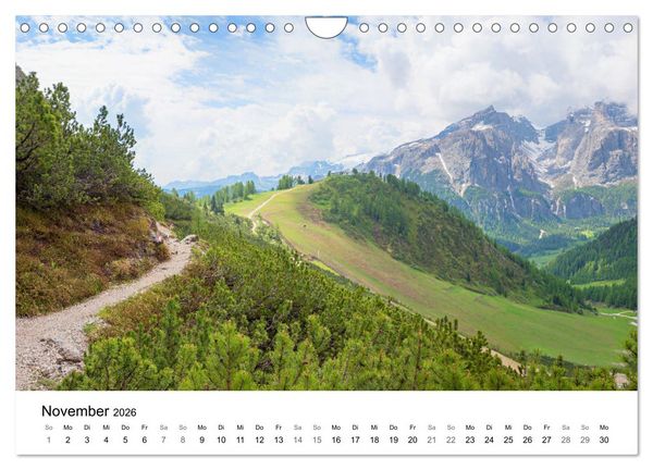 Produktbild: Wanderziele S&uuml;dtiroler Dolomiten - Region Gadertal und Buchenstein (Wandkalender 2026 DIN A4 quer), CALVENDO Monatskalender