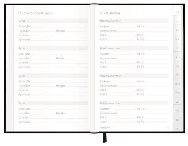Produktbild: Passwort-Organizer A6+
