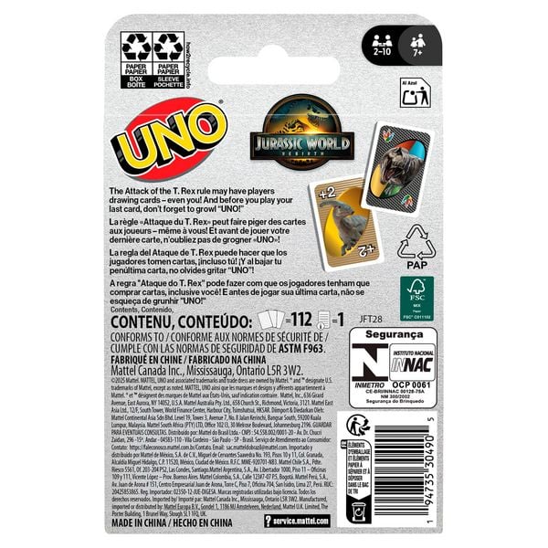 Produktbild: UNO Jurassic World 4