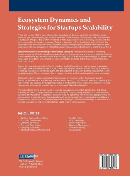 Produktbild: Ecosystem Dynamics and Strategies for Startups Scalability
