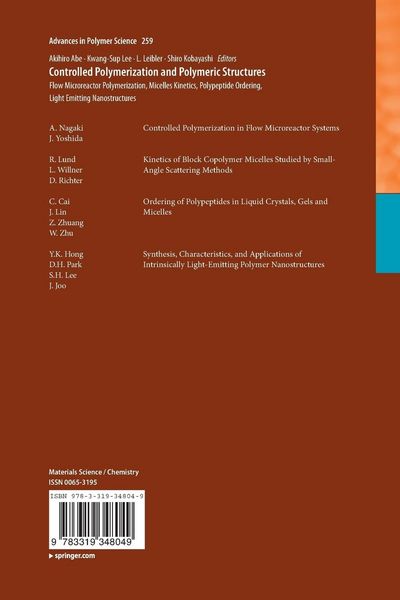 Produktbild: Controlled Polymerization and Polymeric Structures