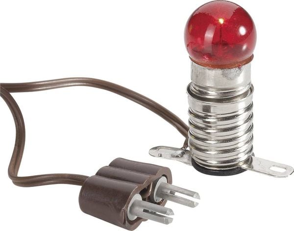 Kahlert Licht 60601 Beleuchtung Glühlampe mit Metallsteg Rot E10 3.5V