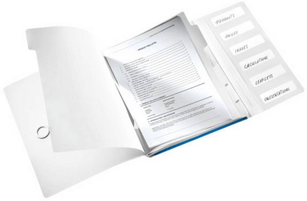 Produktbild: LEITZ Ordnungsmappe WOW 6 F&auml;cher blau DIN A4