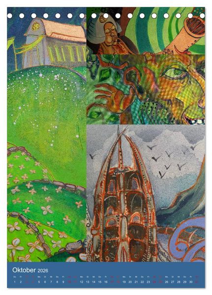 Produktbild: Thilia. Reise durch Mittelerde. Acrylmalerei von Michael Weiler. (Tischkalender 2026 DIN A5 hoch), CALVENDO Monatskalender