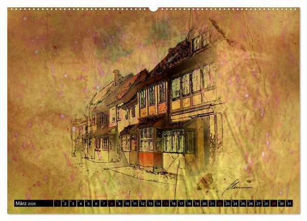 Produktbild: L&uuml;neburger Skizzen (hochwertiger Premium Wandkalender 2026 DIN A2 quer), Kunstdruck in Hochglanz
