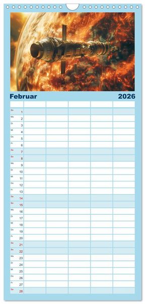 Produktbild: Familienplaner 2026 - Sternenreisen - Ein kosmischer Kalender mit 5 Spalten (Wandkalender, 21 x 45 cm) CALVENDO
