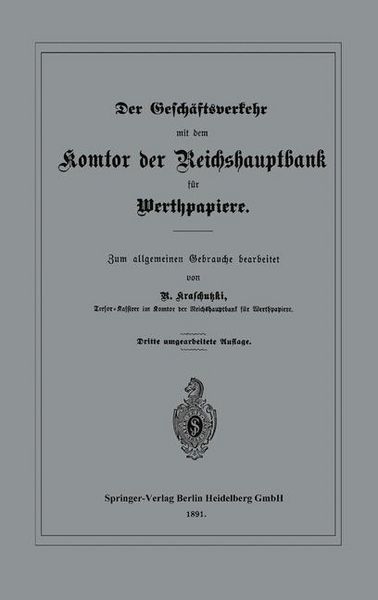 Produktbild: Der Gesch&auml;ftsverkehr mit dem Komtor der Reichshauptbank f&uuml;r Werthpapiere