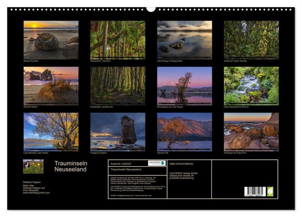 Produktbild: Trauminseln Neuseeland (Wandkalender 2026 DIN A2 quer), CALVENDO Monatskalender