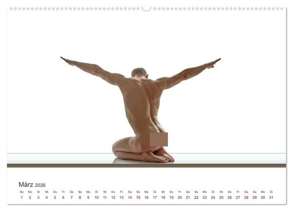 Produktbild: Form und Sinnlichkeit - minimalistische M&auml;nnerakte (Wandkalender 2026 DIN A2 quer), CALVENDO Monatskalender