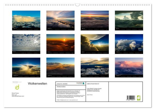Produktbild: Wolkenwelten (Wandkalender 2026 DIN A2 quer), CALVENDO Monatskalender