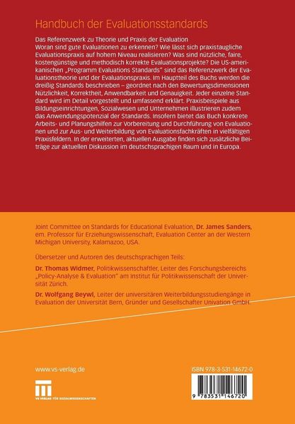 Produktbild: Handbuch der Evaluationsstandards
