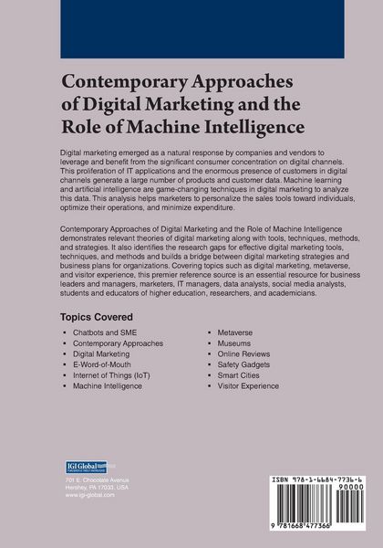 Produktbild: Contemporary Approaches of Digital Marketing and the Role of Machine Intelligence
