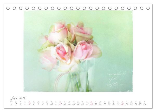 Produktbild: Vintage Flowers (Tischkalender 2026 DIN A5 quer), CALVENDO Monatskalender