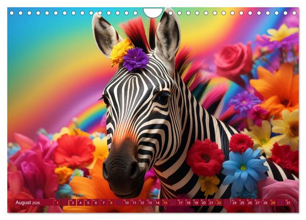 Produktbild: ZEBRAS - Modern Art (Wandkalender 2026 DIN A4 quer), CALVENDO Monatskalender