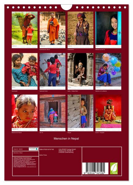 Produktbild: Menschen in Nepal (Wandkalender 2026 DIN A4 hoch), CALVENDO Monatskalender