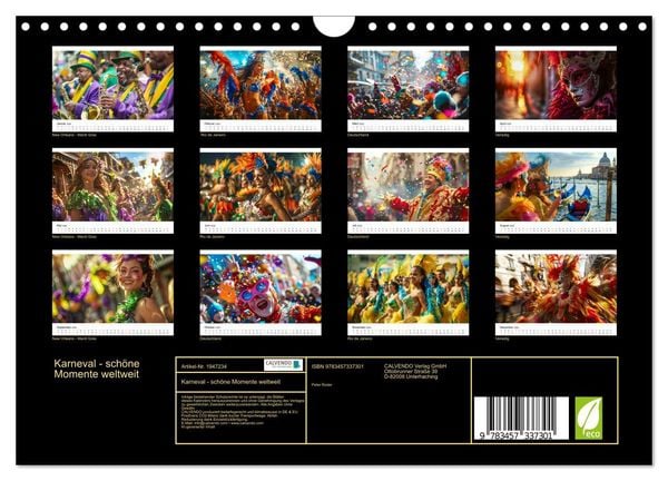 Produktbild: Karneval - sch&ouml;ne Momente weltweit (Wandkalender 2026 DIN A4 quer), CALVENDO Monatskalender