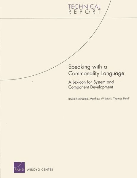 Produktbild: Speaking with a Commonality Language: A Lexicon for System and Component Development