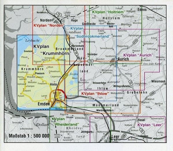 Produktbild: Krummh&ouml;rn & Greetsiel (mit 19 Detailkarten), KVplan, Radkarte/Freizeitkarte/Stadtplan, 1:30.000 / 1:7.500