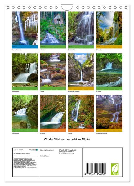 Produktbild: Wo der Wildbach rauscht im Allg&auml;u (Wandkalender 2026 DIN A4 hoch), CALVENDO Monatskalender