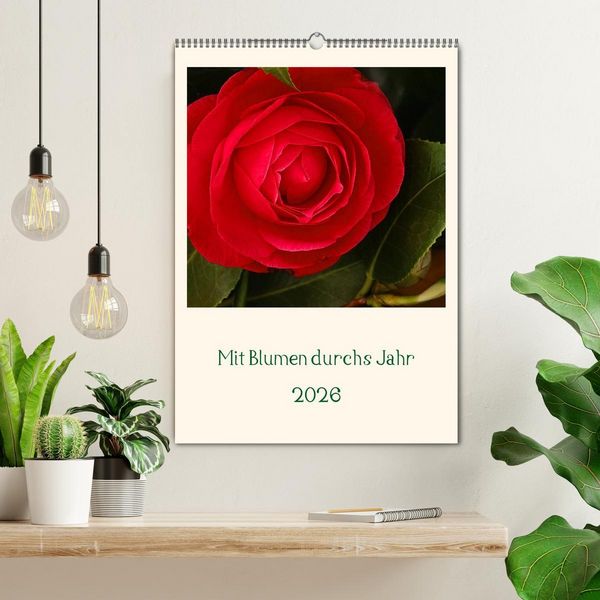 Produktbild: Mit Blumen durchs Jahr (Wandkalender 2026 DIN A2 hoch), CALVENDO Monatskalender