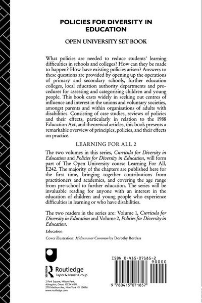 Produktbild: Policies for Diversity in Education