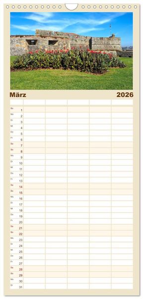 Produktbild: Familienplaner 2026 - Bom Dia Sch&ouml;nes Porto mit 5 Spalten (Wandkalender, 21 x 45 cm) CALVENDO