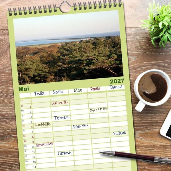 Produktbild: Familienplaner 2027 - Die Insel R&ouml;m&ouml; mit 5 Spalten (Wandkalender, 21 x 45 cm) CALVENDO