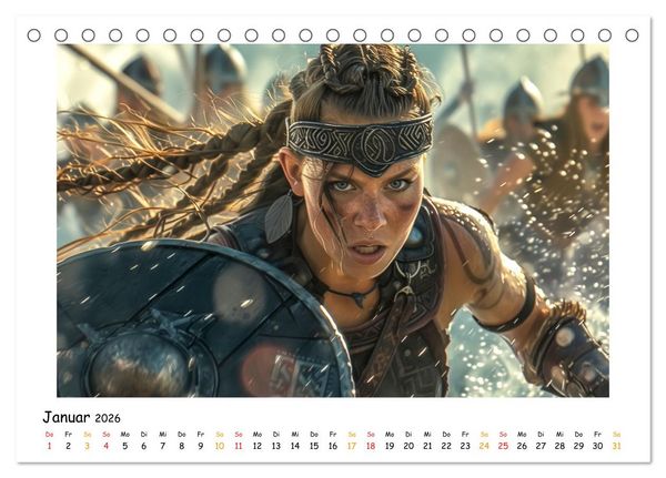 Produktbild: Wikinger - mutige Krieger (Tischkalender 2026 DIN A5 quer), CALVENDO Monatskalender