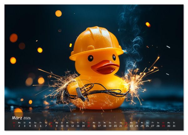 Produktbild: Badeenten Kalender - Quietscheenten in der Berufswelt (Tischkalender 2026 DIN A5 quer), CALVENDO Monatskalender