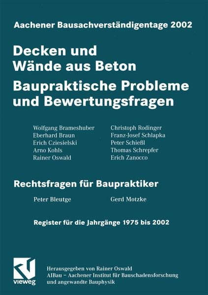 Produktbild: Aachener Bausachverst&auml;ndigentage 2002