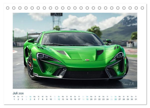 Produktbild: Faszination KI-Sportwagen (Tischkalender 2026 DIN A5 quer), CALVENDO Monatskalender