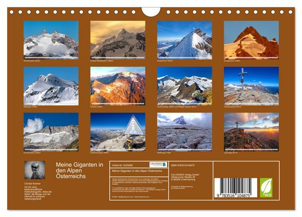 Produktbild: Meine Giganten in den Alpen &Ouml;sterreichs (Wandkalender 2026 DIN A4 quer), CALVENDO Monatskalender