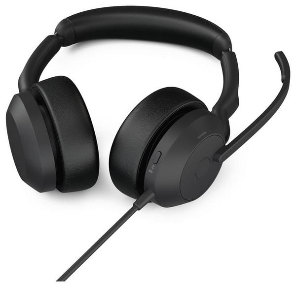 Produktbild: Jabra Evolve2 50 On Ear Headset kabelgebunden, Bluetooth&reg; Stereo Schwarz Mikrofon-Rauschunterdr&uuml;ckung, Noise Cancelling Headset