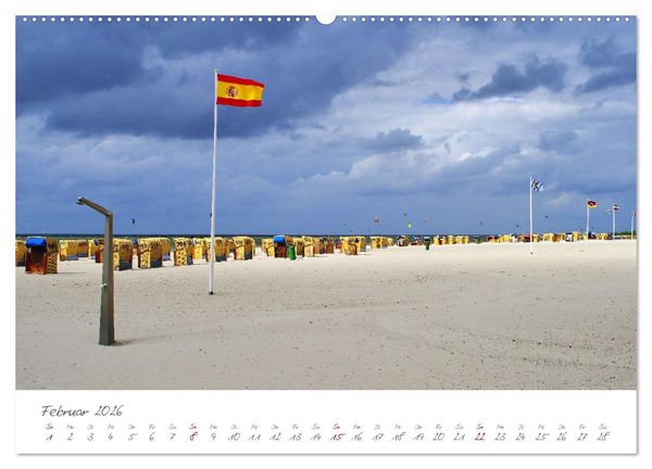 Produktbild: Seeb&auml;der an der Ostseek&uuml;ste - Mod&auml;ne Villen, bunte Strandk&ouml;rbe, Ostseebrise, Sand und Meer (hochwertiger Premium Wandkalender 2026 DIN A2 quer), Kunstdruck in Hochglanz