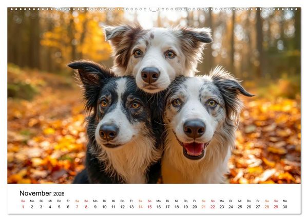 Produktbild: Border Collies H&uuml;teprofis (Wandkalender 2026 DIN A2 quer), CALVENDO Monatskalender