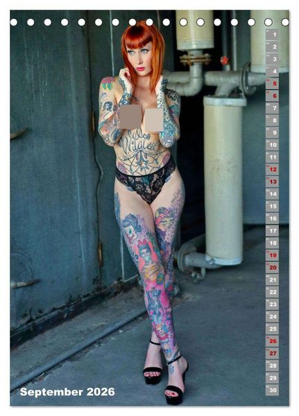 Produktbild: Beauty Tattoo Girls (Tischkalender 2026 DIN A5 hoch), CALVENDO Monatskalender