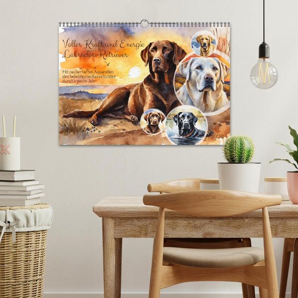 Produktbild: Voller Kraft und Energie - Labrador-Retriever (Wandkalender 2026 DIN A3 quer), CALVENDO Monatskalender